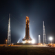 SLS on the launch pad at Kennedy Space Center in Florida.